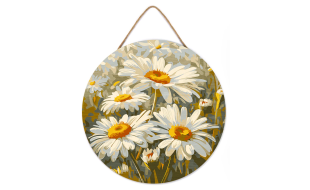 Figured'Art Daisies Hanging Wood Slice Painting By Numbers Kit