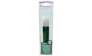 Royal & Langnickel 6pcs Gold Taklon Acrylic Handle Paint Brush Set