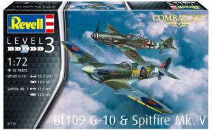 Revell 1/72 Scale Combat Set - Bf109 G-10 & Spitfire Mk.V Model Kits