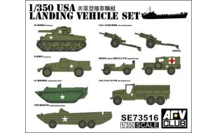 AFV Club 1/350 Scale US Navy LST-1 Landing Craft Model Kit - Additional Vehicle Set