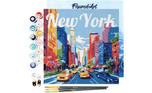 Figured'Art New York Framed Canvas Painting By Numbers Kit