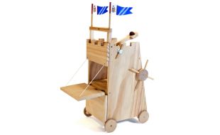 Pathfinders Medieval Siege Tower with Catapult Wood Kit