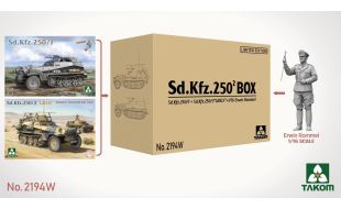 Takom 1/35 Scale German Army SdKfz 250 Double Box LE (2 Half-Track Vehicles 1 Figure) Model Kit
