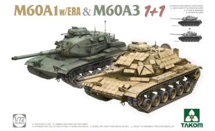 Takom 1/72 Scale US M60A1 w/ERA & M60A3 1+1, ca.1980s Model Kit