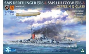 Takom 1/700 Scale SMS Derfflinger & Lutzow 1916 & Zeppelin Q Airship Model Kit