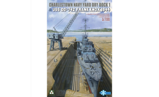 Takom 1/700 Scale Charlestown Navy Yard Dry Dock 1 & USS Frank Knox DD-742 1944 Model Kit