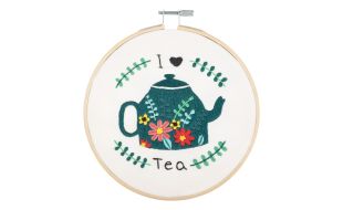 Trimits I Love Tea Embroidery Hoop Kit