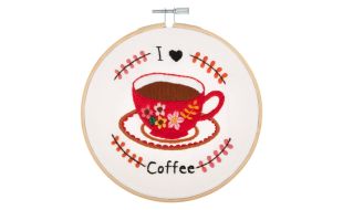 Trimits I Love Coffee Embroidery Hoop Kit