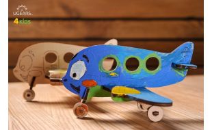 UGears 3D Colouring Aeroplane Wooden Model Kit
