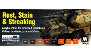 Vallejo Rust Stain and Streaking Set of 8 Acrylic Paint Colours