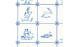 Delft Tile Wallpaper for 12th Scale Dolls House