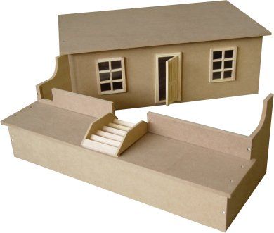 Photos - Doll Accessories Unpainted Small Basement Ready to Assemble 12th Scale Dolls House Kit