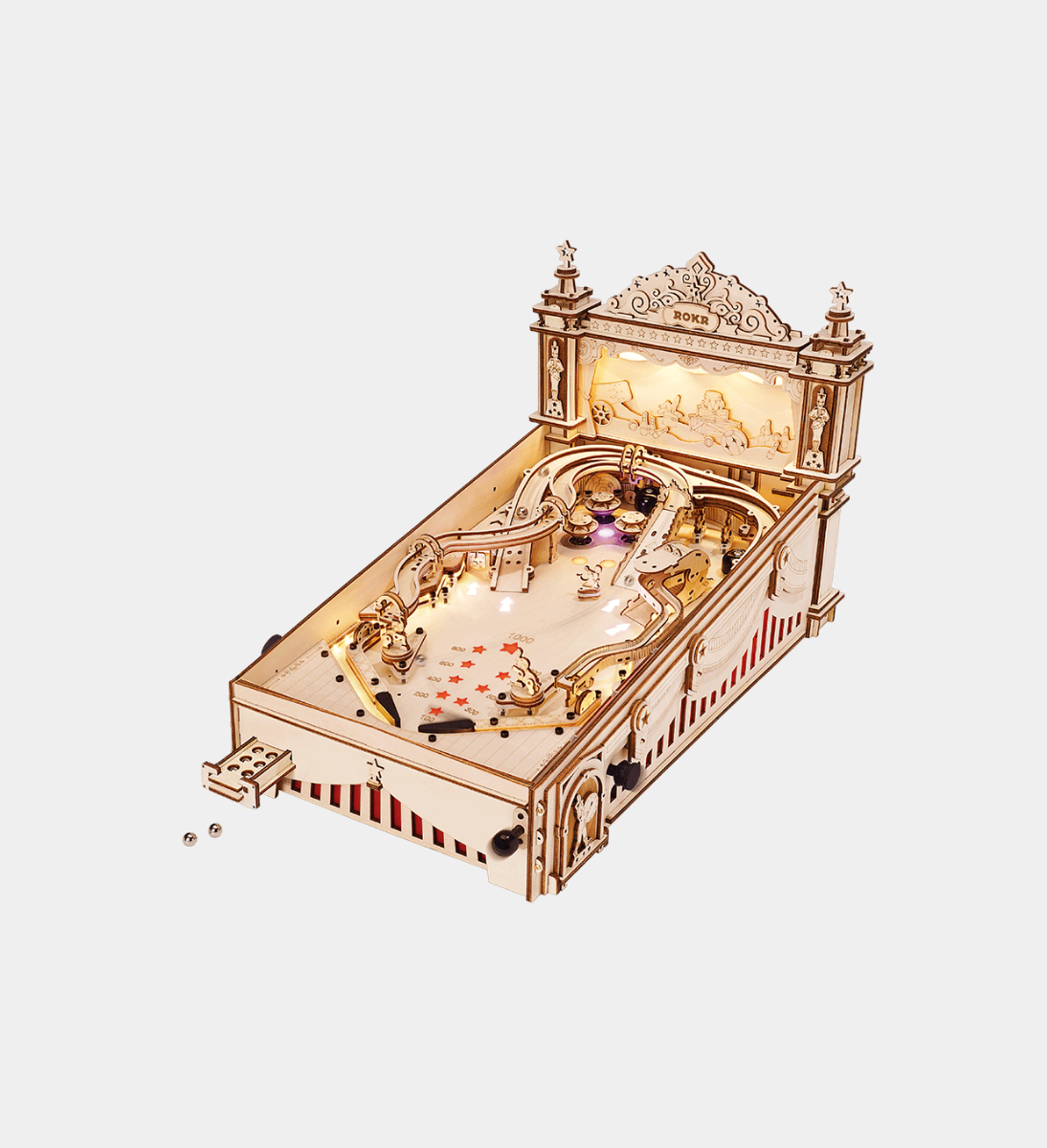 Photos - Model Building Kit ROKR 3D Pinball Machine Wooden Model Kit 
